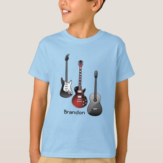 Elektrische gitaar akoestische gitaar gepersonalis t-shirt (Voorkant)