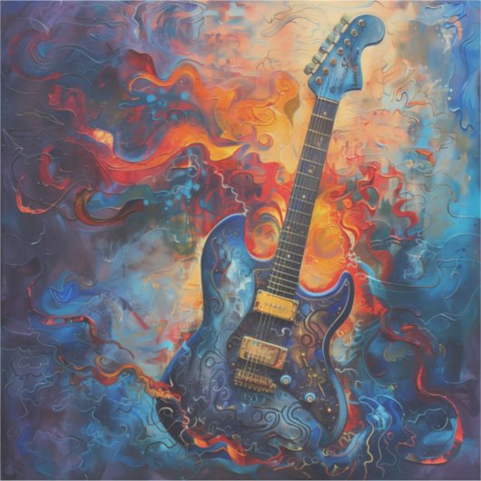 Elektrische Gitaar Art Vinyl Sticker (Voorkant)