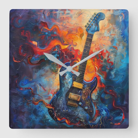 Elektrische Gitaar Art Wall Klok (Voorkant)