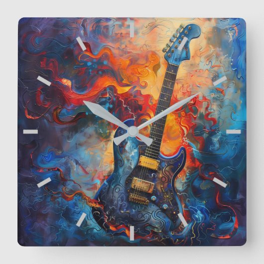 Elektrische Gitaar Art Wall Klok (Voorkant)