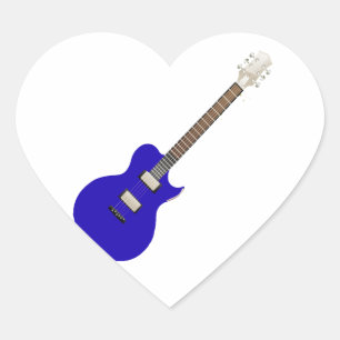 elektrische gitaar blauw graphic.png hart sticker