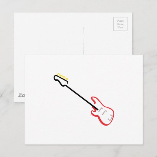 Elektrische gitaar briefkaart (Voorkant / Achterkant)