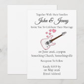 Elektrische gitaar bruiloft uitnodiging muzikanten (Voorkant / Achterkant)