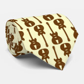 Elektrische gitaar - Bruin op crème Stropdas (Opgerold)