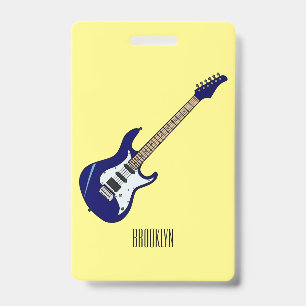 Elektrische gitaar cartoon illustratie badge