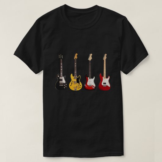 Elektrische Gitaar Collectie Band Gitarist ,Gitare T-shirt (Design voorkant)