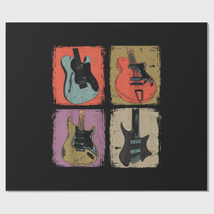 Elektrische Gitaar Collectie Band Gitarist Vintage Cadeaupapier