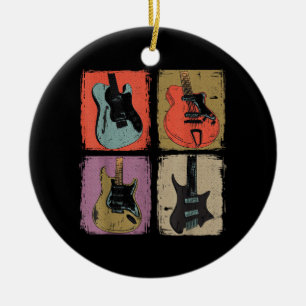 Elektrische Gitaar Collectie Band Gitarist Vintage Keramisch Ornament