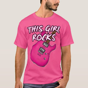 Elektrische gitaar Dit meisje Rocks Vrouw Guitaris T-shirt