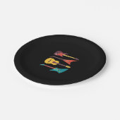 Elektrische gitaar en akoestische gitaar papieren bordje (Gekanteld)