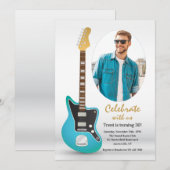 Elektrische Gitaar Foto Uitnodiging (Voorkant / Achterkant)