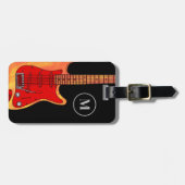 elektrische gitaar gepersonaliseerd bagagelabel (Voorkant horizontaal)
