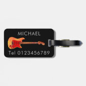 elektrische gitaar gepersonaliseerd bagagelabel (Achterkant horizontaal)
