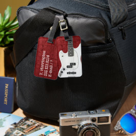 Elektrische gitaar gepersonaliseerd rood Bagagelab Bagagelabel