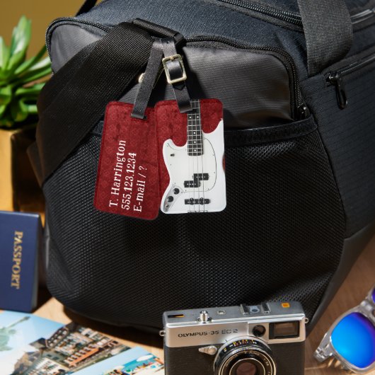 Elektrische gitaar gepersonaliseerd rood Bagagelab Bagagelabel (Voorkant /achterkant)