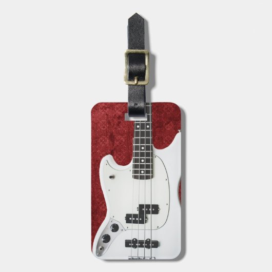 Elektrische gitaar gepersonaliseerd rood Bagagelab Bagagelabel (Voorkant verticaal)