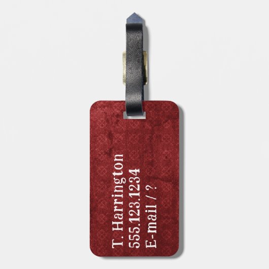 Elektrische gitaar gepersonaliseerd rood Bagagelab Bagagelabel (Achterkant verticaal)