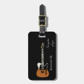 Elektrische gitaar/gitarist bagagelabel (Voorkant verticaal)