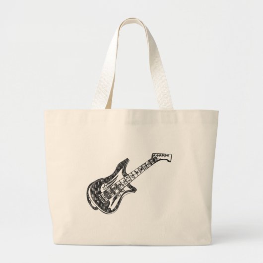 Elektrische gitaar grote tote bag (Voorkant)