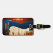 Elektrische Gitaar Grunge Aangepaste Tekst Bagagelabel (Voorkant horizontaal)