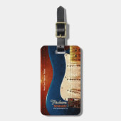 Elektrische Gitaar Grunge Aangepaste Tekst Bagagelabel (Voorkant verticaal)