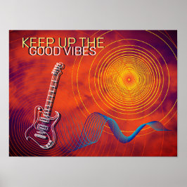 Elektrische gitaar houdt de Goede Oranje Vibes bla Poster