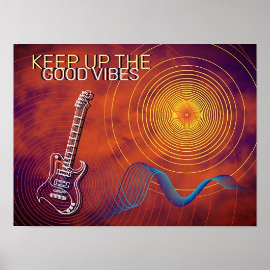 Elektrische gitaar houdt de Goede Oranje Vibes bla Poster (Voorkant)