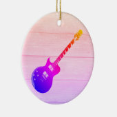 Elektrische gitaar & houten Pop Art Keramisch Ornament (Rechts)