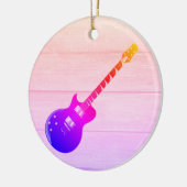 Elektrische gitaar & houten Pop Art Keramisch Ornament (Links)