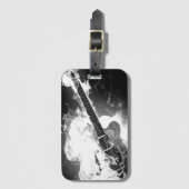 Elektrische gitaar in brand bagagelabel (Voorkant (verticaal))