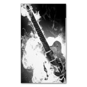 Elektrische gitaar in brand magnetisch visitekaartje (Voorkant Verticaal)