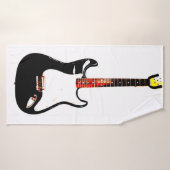 Elektrische gitaar in zwart badhanddoek (Badhanddoek)