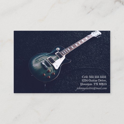 Elektrische gitaar instructeur visitekaartje (Achterkant)