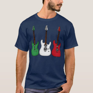 Elektrische Gitaar Italiaanse Vlag Gitarist Musicu T-shirt