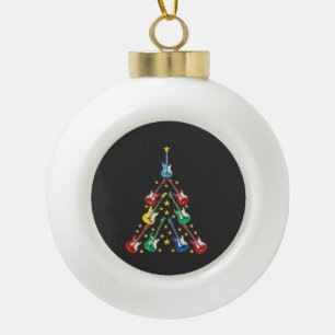 Elektrische Gitaar Kerstboom Muziek Liefhebbers Keramische Bal Ornament