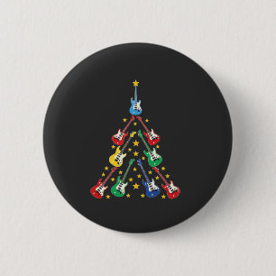 Elektrische Gitaar Kerstboom Muziek Liefhebbers Ronde Button 5,7 Cm