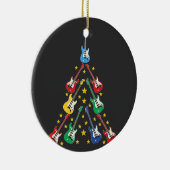 Elektrische gitaar kerstboom muziekliefhebbers keramisch ornament (Rechts)