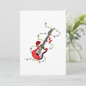 Elektrische Gitaar Kerstman Muziek Kerstliefhebber Kaart (Staand voorkant)