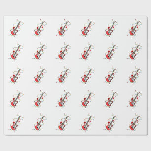 Elektrische Gitaar Kerstman Muziek Kerstman Cadeaupapier