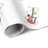 Elektrische Gitaar Kerstman Muziek Kerstman Cadeaupapier (Rol Hoek)