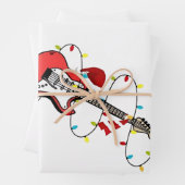 Elektrische Gitaar Kerstman Muziek Kerstman Inpakpapier Vel (In situ)