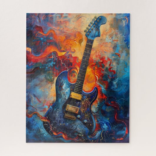 Elektrische gitaar kunstpuzzel legpuzzel (Verticaal)