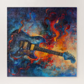 Elektrische gitaar kunstpuzzel legpuzzel (Horizontaal)