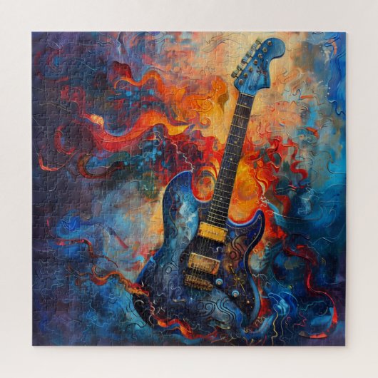 Elektrische gitaar kunstpuzzel legpuzzel (Verticaal)