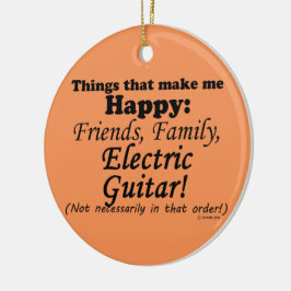 Elektrische gitaar maakt me gelukkig keramisch ornament