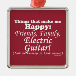 Elektrische gitaar maakt me gelukkig metalen ornament