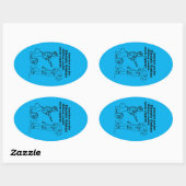 Elektrische gitaar maakt Zombies explode oval Stic Ovale Sticker (Vel)