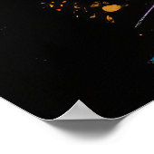 Elektrische gitaar met kleurenexplosie poster (Hoek)