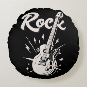 Elektrische gitaar met rock woord rond kussen