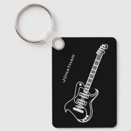 Elektrische Gitaar Modern Minimaal Zwart Gepersona Sleutelhanger